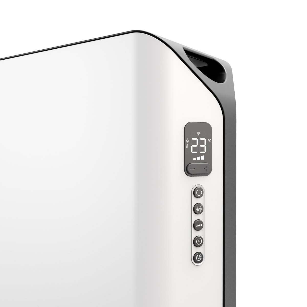 Electric panel heater, display and touch controls