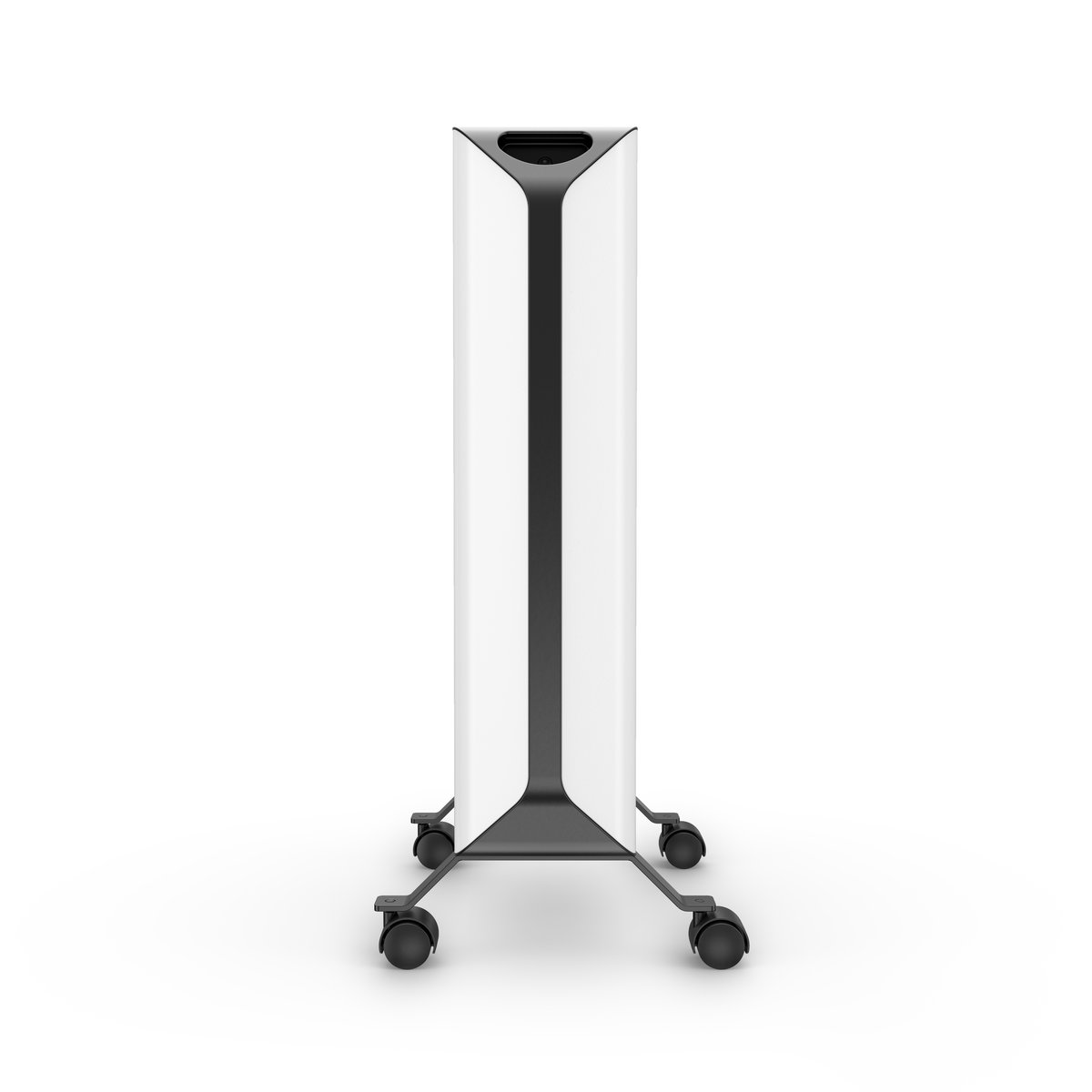 Electric panel heater, right side view on white